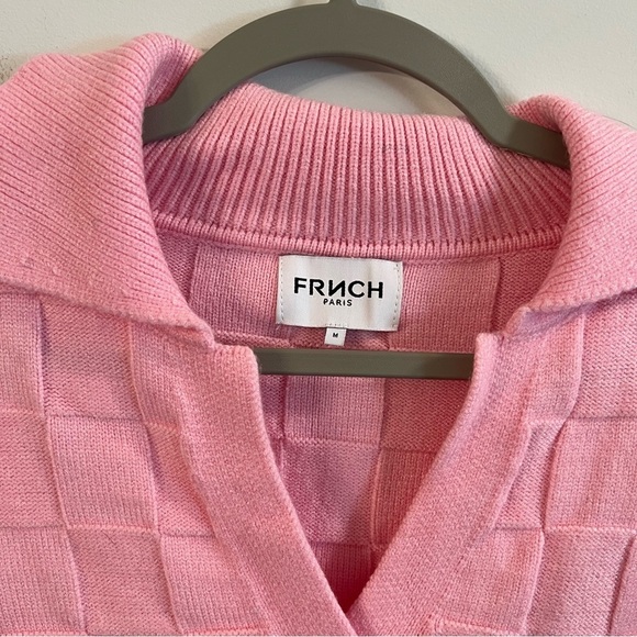 Women’s FRNCH Paris pink knit pullover sweater size medium M - Picture 4 of 6